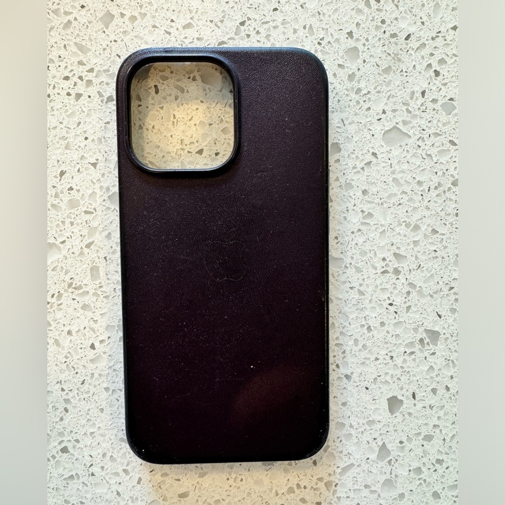 iPhone leather eggplant color case